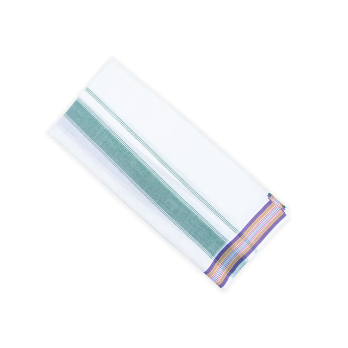 Veshti - 9 x 5 Inch | Seer Border Dhoti for Men/ Half White Colour Panchakajam