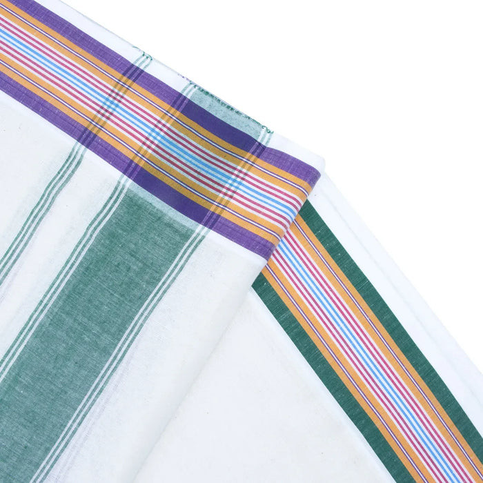 Veshti - 9 x 5 Inch | Seer Border Dhoti for Men/ Half White Colour Panchakajam