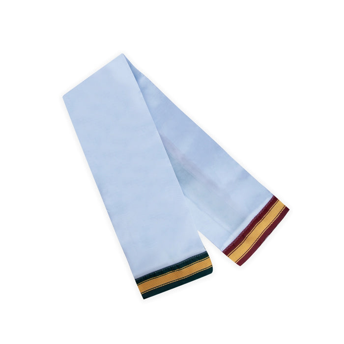 Angavastra - 4 Yards | Asha Pattu Kan Design Towel/ Kasavu Shawl/ Melmundu/ Uthareeyam for Men/ Assorted Colour