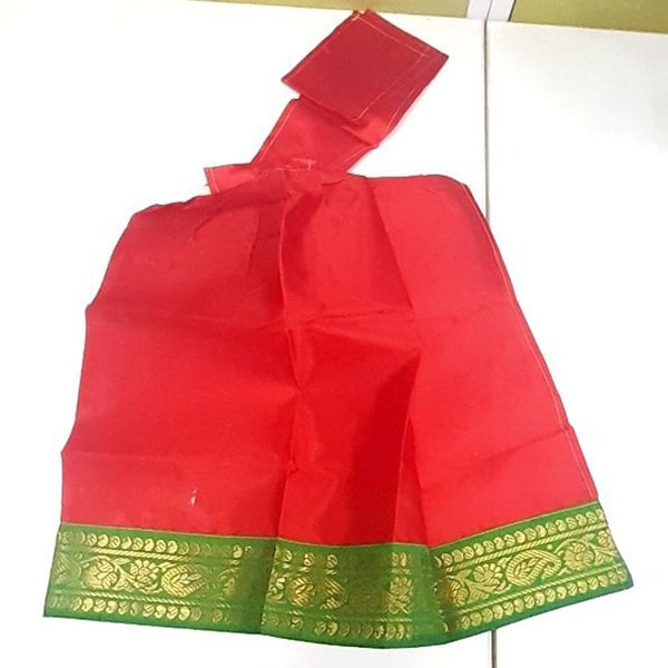 Amman Pavadai Thavani | Mata Poshak/ Satin with Jari Border Devi Vastra for Deity