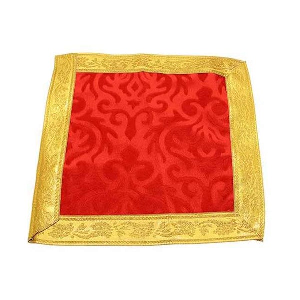 Asan Mat | Velvet Aasan Mat/ Jari Border Pooja Mat for Deity