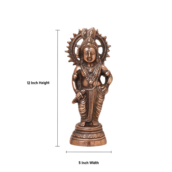 Krishna Standing Idol - 12 Inches | Kannan Statue for Puja | 640 Gms Approx