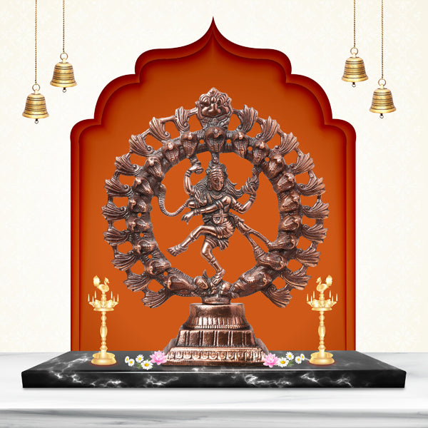 Natraj Murti Idol - 12 Inches | Copper Material | Nataraj Statue for Puja | 720 Gms Approx