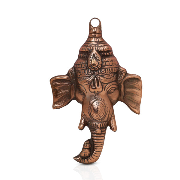 Ganesh Head Wall Hanging - 7 Inches | Ganapati Murti Design Door Hanging for Home | 100 Gms Approx