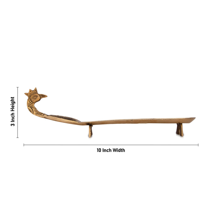 Brass Agarbathi Stand - 3 x 10 Inches | Agarbatti Holder/ Incense Stick Holder for Pooja/ 150 Gms Approx