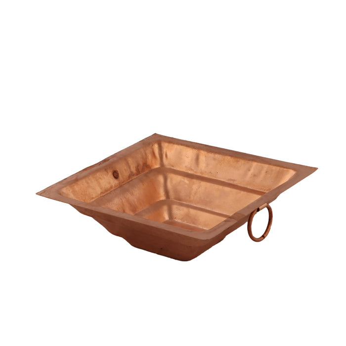 Hawan Kund Without Stand - 3 x 8.5 x 8.5 Inches | Copper Agni Kund/ Homa Kund for Pooja