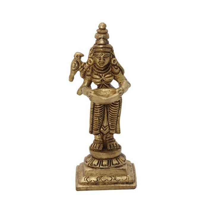 Deep Lady - 4 Inches | Antique Finish Lamp | Brass Vilakku | Diya | Deep for Home | 125 Gms Approx