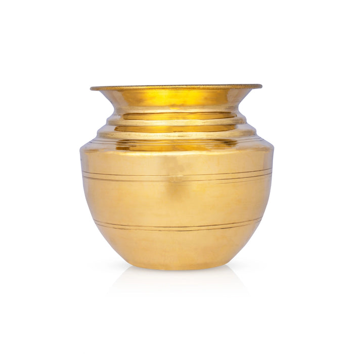 Brass Lota - 5 x 4.25 Inches | Brass Kalash/ Brass Chombu for Pooja