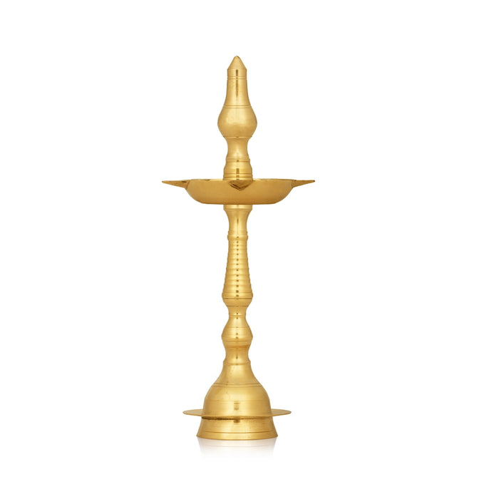5 Face Kerala Vilakku - 13 x 4.75 Inches | Brass Kerala Kuthu Vilakku/ Kerala Deepam for Pooja