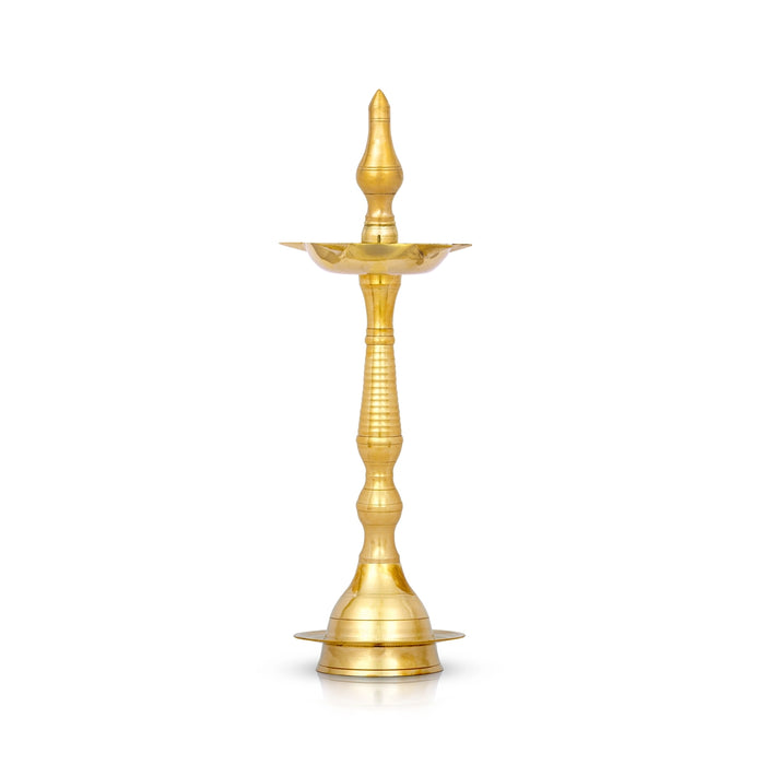 5 Face Kerala Vilakku - 16 x 5 Inches | Brass Kerala Kuthu Vilakku/ Kerala Deepam for Pooja