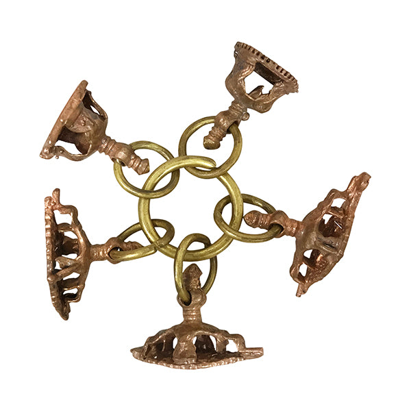 Mudras | Pancha Mudra Set/ Brass and Copper Material/ 5 Pcs/ Pancha Mudra for Pooja/ 120 Gms Approx