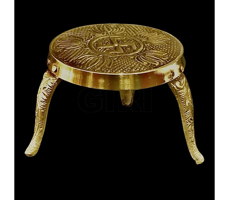 Brass Mukkali - 2 Inches | Stool/ Pooja Asan for Deity Decor/ 140 Gms Approx