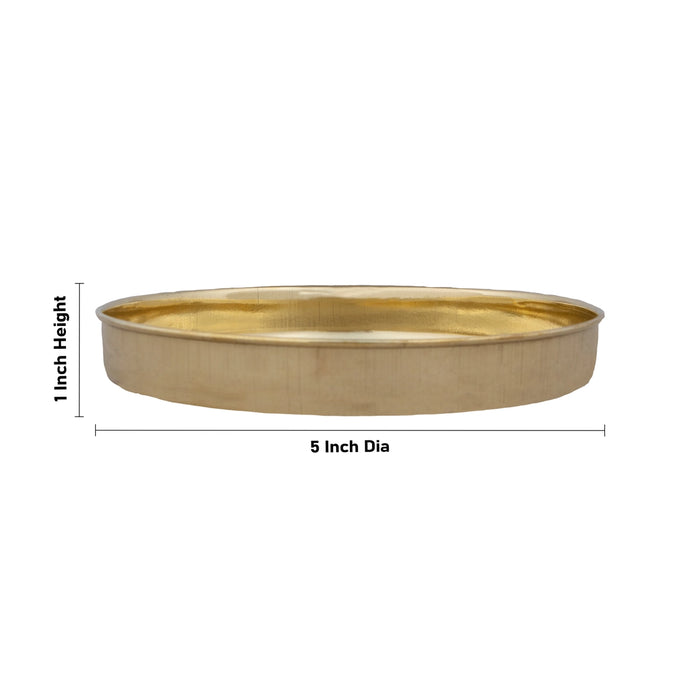 Brass Plate - 1 x 5 Inches | Pooja Plate/ Thali Plate for Home/ 60 Gms Approx