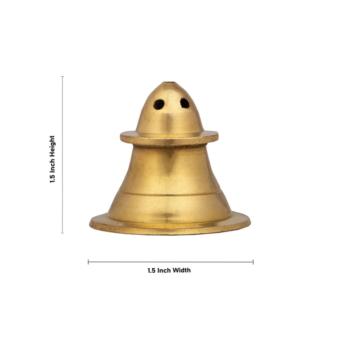 Brass Agarbathi Stand - 1.5 x 1.5 Inches | Agarbatti Stand/ Rocket Design Incense Holder for Pooja/ 20 Gms