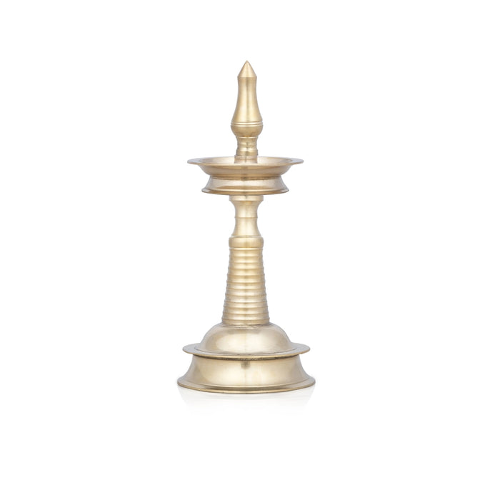 Brass Kerala Lamp - 5 x 4 Inches | Brass Kuthuvilakku/ Kerala Deepam for Pooja