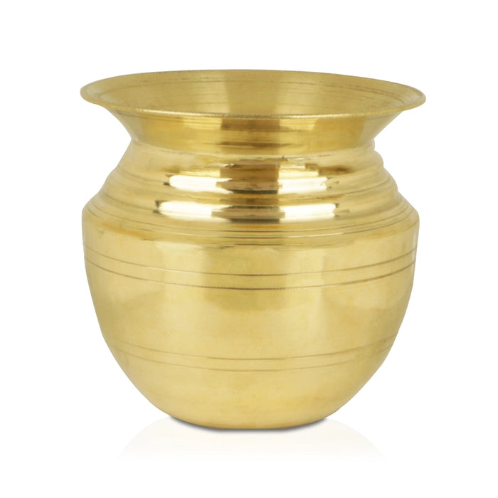 Brass Lota - 3.25 x 3.25 Inches | Chombu/ Brass Kalash for Pooja