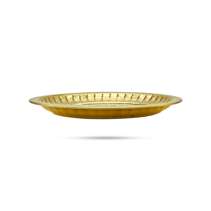 Thali Plate - 6.5 Inches | Ring Design Brass Plate/ Pooja Plate For Offering And Ritual