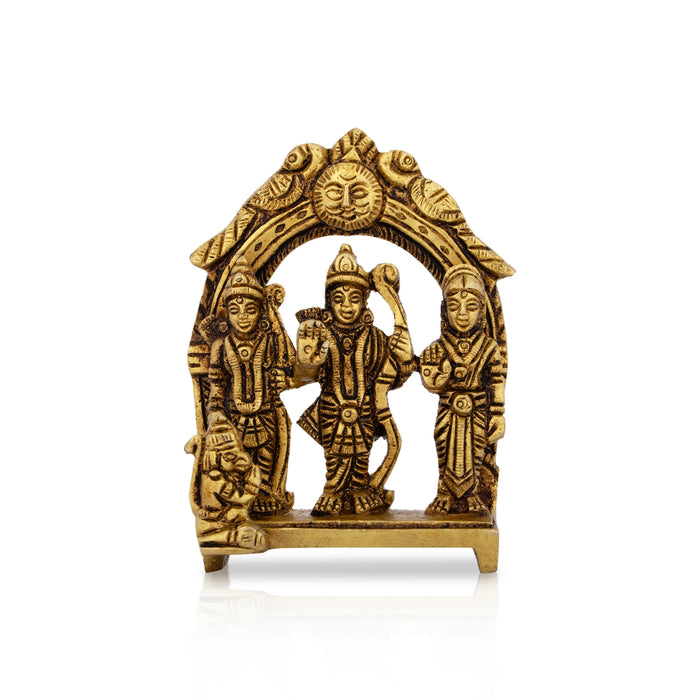 Ram Darbar Idol With Arch- 3.75 X 2.5 Inches | Antique Brass Idol/ Ram Darbar Murti For Worship And Home Decor