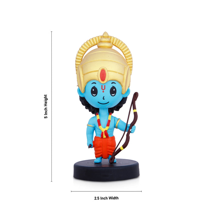 Shree Ram Bobble Head Doll - 5 x 2.5 Inches | Bobble Head Figurine/ Bobble Head for Car