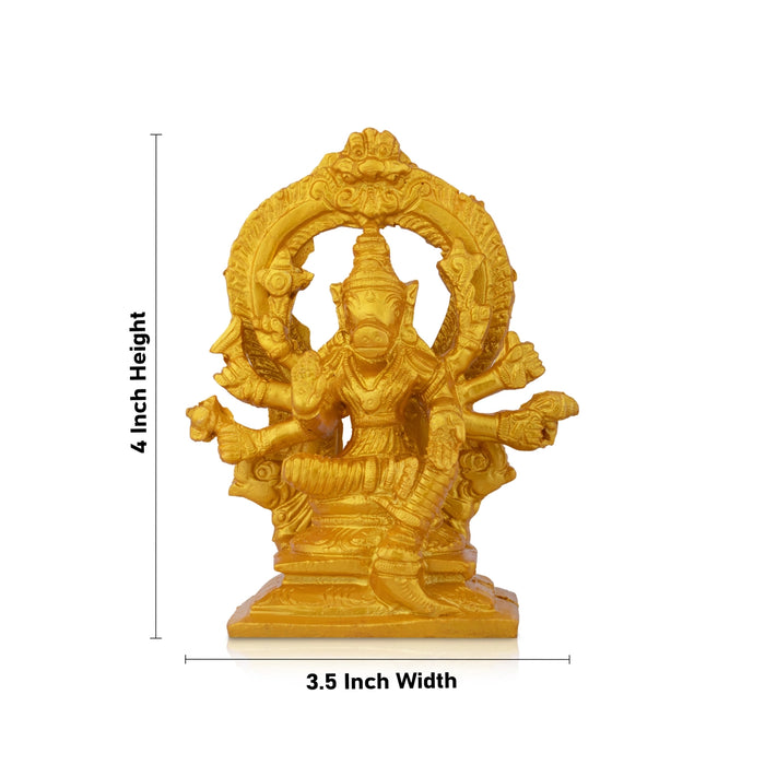 Varahi Idol With Arch - 4 x 3.5 Inches | Resin Statue/ Gold Polish Varahi Amman Statue for Pooja