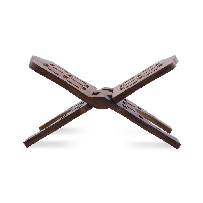 Wood Rehal - 6 x 12 Inches | Holy Book Stand/ Star Jali Design Book Holder Stand for Reading Purpose