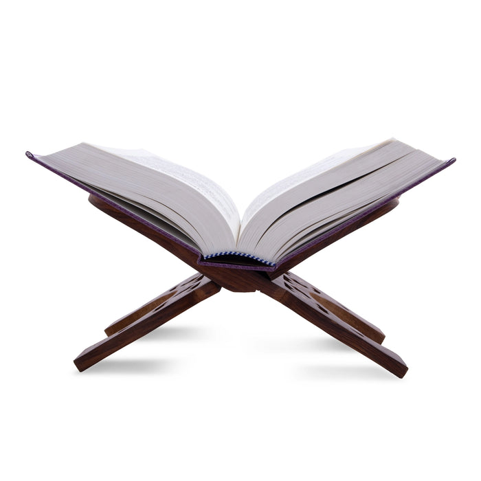 Wood Rehal - 6 x 12 Inches | Holy Book Stand/ Star Jali Design Book Holder Stand for Reading Purpose