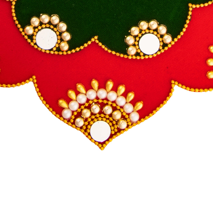 Diya Base Rangoli Design - 11 Inch | Muggulu/ Artificial Rangoli for Pooja Room Decor