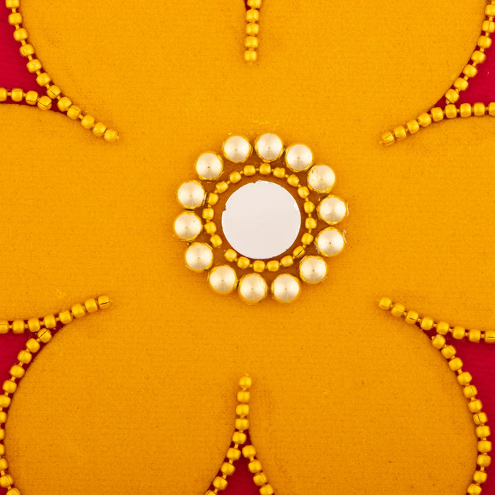 Rangoli Design Set - 6 Inches | 7 Pcs/ Velvet Muggulu Sticker/ Lotus Design Artificial Rangoli/ Kolam Sticker for Floor