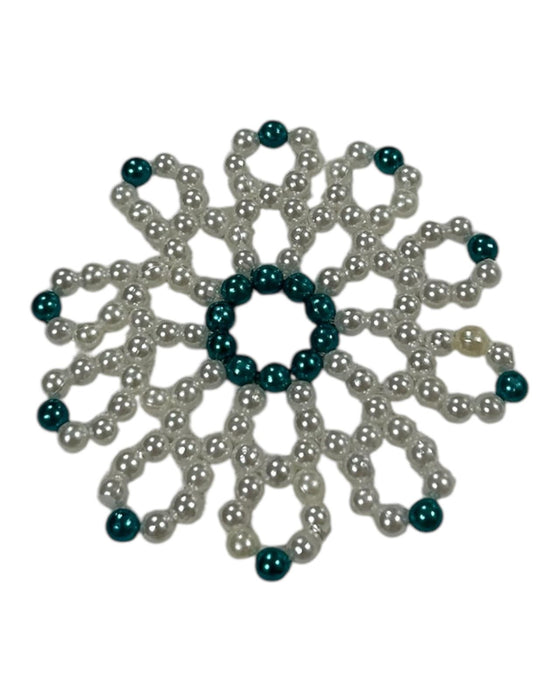 Rangoli - 8 Inches | Muggulu Designs/ Rangoli Kolam for Pooja Decor/ Moti Bead Rangoli