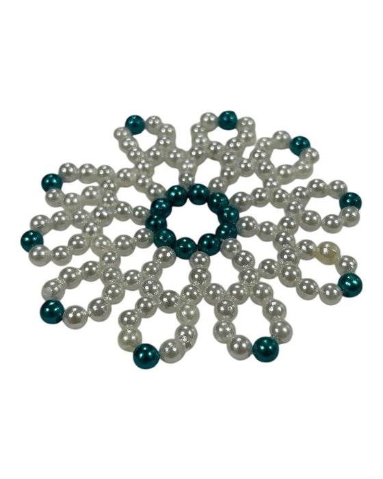 Rangoli - 8 Inches | Muggulu Designs/ Rangoli Kolam for Pooja Decor/ Moti Bead Rangoli