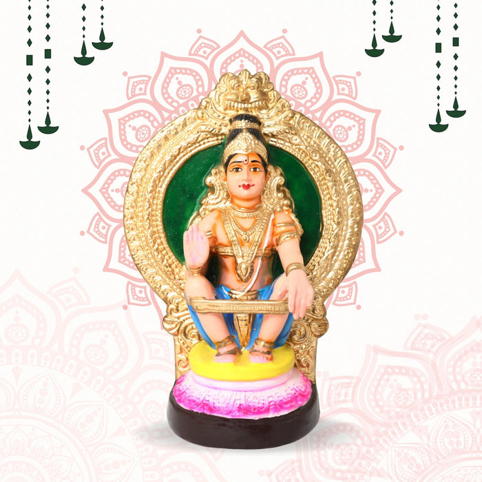 Ayyappan Paper Mache Golu Bommai - 12 x 9.5 Inches | Giri Golu Doll/ Navaratri Golu Bomma/Gombe/Bommai