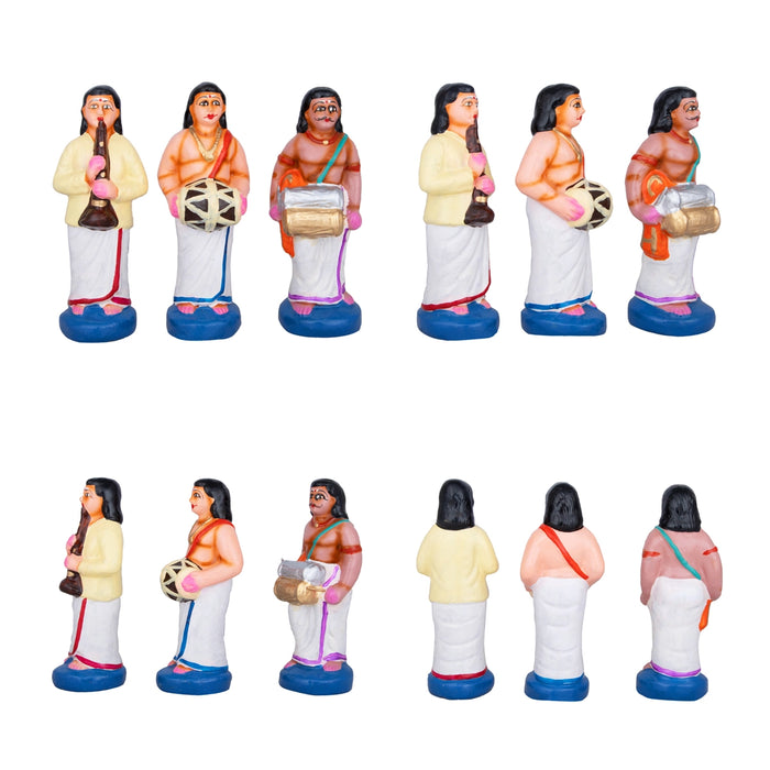 Karakattam Folk Dance Clay Golu Bommai Set - 8 x 6 Inches | Giri Golu Doll/ Navaratri Golu Bomma/Gombe/Bommai