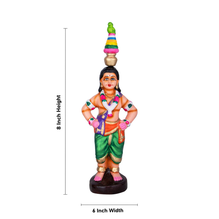 Karakattam Folk Dance Clay Golu Bommai Set - 8 x 6 Inches | Giri Golu Doll/ Navaratri Golu Bomma/Gombe/Bommai