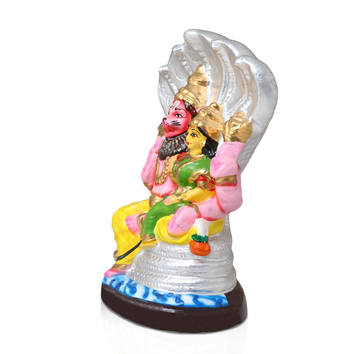 Lakshmi Narasimha Idol Clay Golu Bommai - 10 X 6 Inches | Navratri Gombe/ Giri Golu Doll For Navaratri Decor