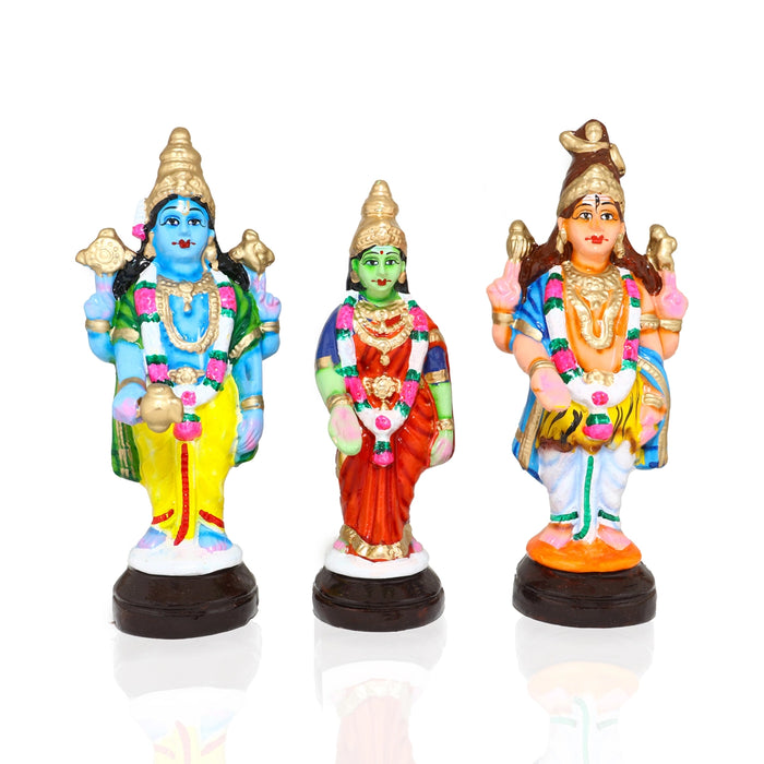 Meenakshi Kalyanam Clay Golu Bommai Set - 10 X 4 Inches | Navratri Gombe/ Giri Golu Doll For Navaratri Decor