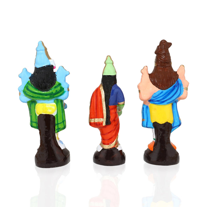 Meenakshi Kalyanam Clay Golu Bommai Set - 10 X 4 Inches | Navratri Gombe/ Giri Golu Doll For Navaratri Decor