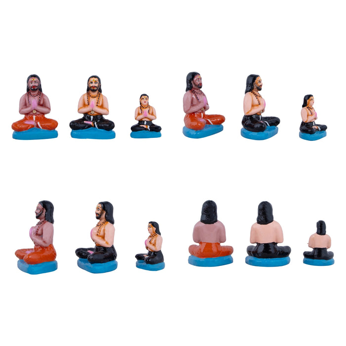 Ayyappan Pooja Clay Golu Bommai Set - 12 x 7.5 Inches | Giri Golu Doll/ Navaratri Golu Bomma/Gombe/Bommai