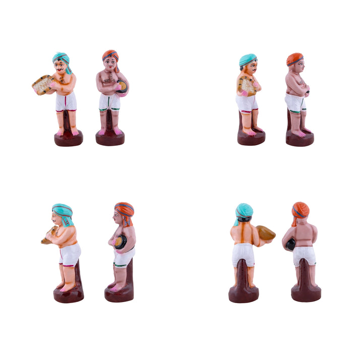 Vivasayam Clay Golu Bommai Set - 5.5 x 8 Inches | Giri Golu Doll/Navaratri Golu Bomma/Gombe/Bommai