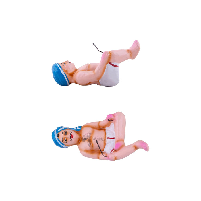 Vivasayam Clay Golu Bommai Set - 5.5 x 8 Inches | Giri Golu Doll/Navaratri Golu Bomma/Gombe/Bommai