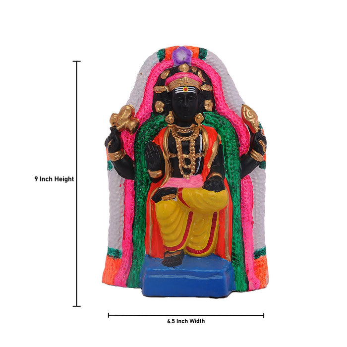 Dakshina Murthy Clay Golu Bommai - 9 x 6.5 Inches | Giri Golu Doll/ Navaratri Golu Bomma/Gombe/Bommai