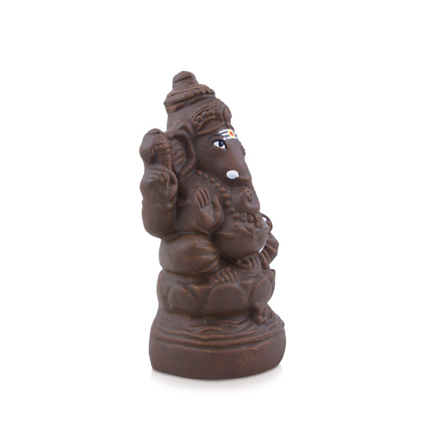 Eco Friendly Ganapati Idol - 7 x 4 Inches | Clay Ganesha Idol/ Ganesh Chaturthi Decoration