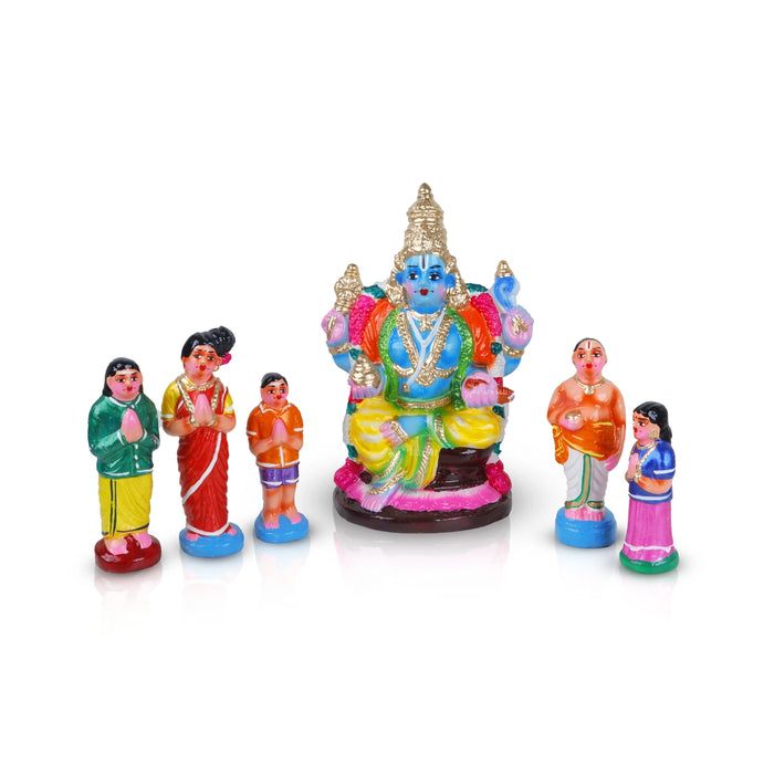 Dhanvantari Murti Clay Golu Bommai Set - 12 X 7.5 Inches | Navratri Gombe/ Golu Doll For Navaratri Decor