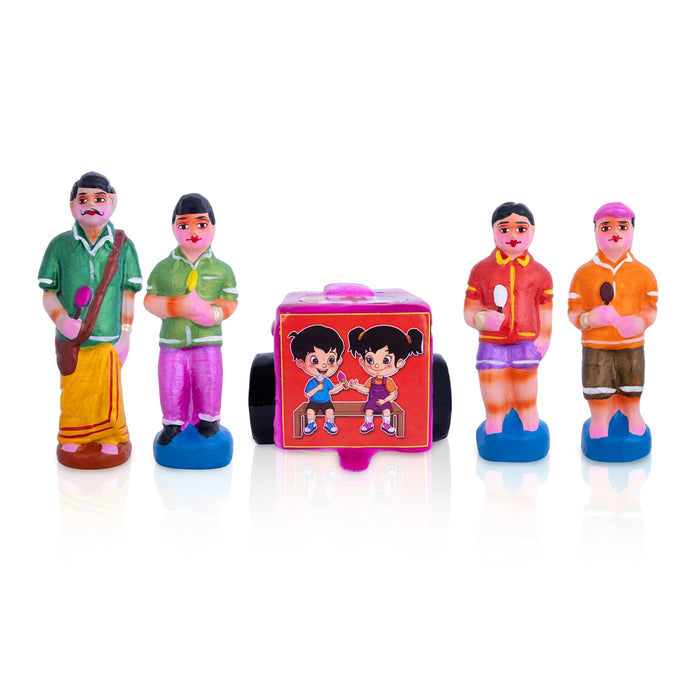 Ice Cream Seller Clay Golu Bommai Set - 5.5 X 2.5 Inches | Navratri Gombe/ Giri Golu Doll For Navaratri Decor