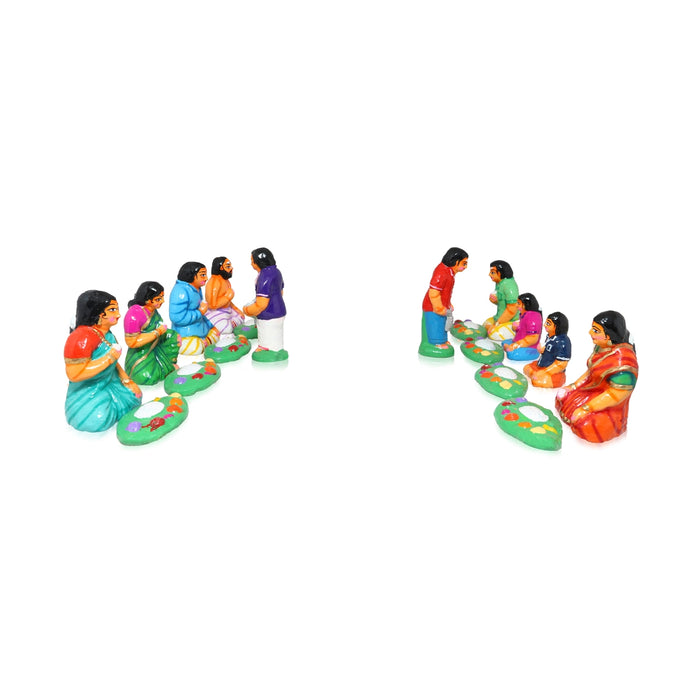Food Clay Golu Bommai Set - 6.5 x 3 Inches | Giri Golu Doll/ Navaratri Golu Bomma/Gombe/Bommai
