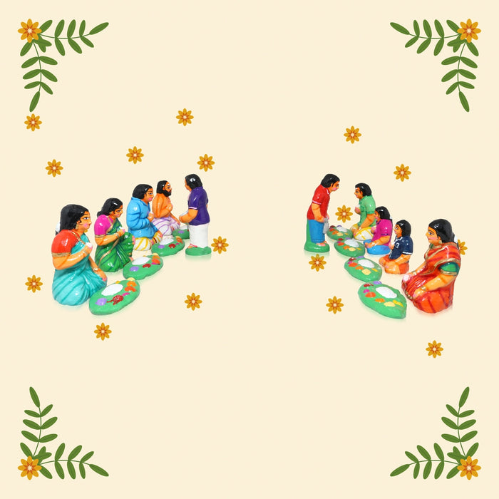 Food Clay Golu Bommai Set - 6.5 x 3 Inches | Giri Golu Doll/ Navaratri Golu Bomma/Gombe/Bommai