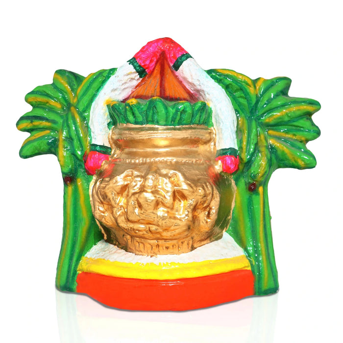 Kumba Kalasam Clay Golu Bommai - 9 X 10.5 Inches | Navratri Gombe/ Giri Golu Doll For Navaratri Decor