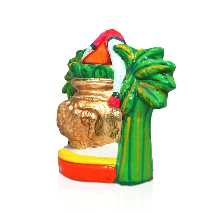 Kumba Kalasam Clay Golu Bommai - 9 X 10.5 Inches | Navratri Gombe/ Giri Golu Doll For Navaratri Decor