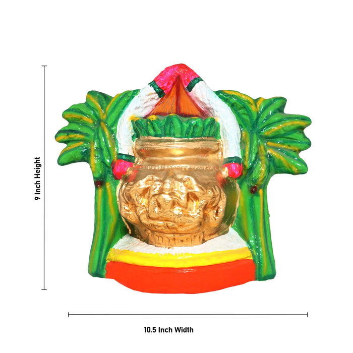 Kumba Kalasam Clay Golu Bommai - 9 X 10.5 Inches | Navratri Gombe/ Giri Golu Doll For Navaratri Decor