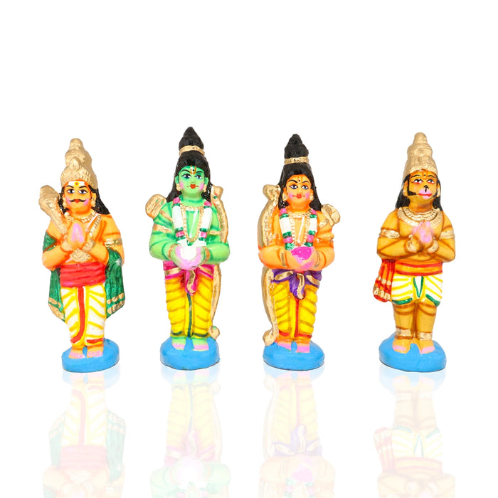Rameshwaram Pooja Clay Golu Bommai Set - 8 x 3 Inches | Giri Golu Doll/ Navaratri Golu Bomma/Gombe/Bommai