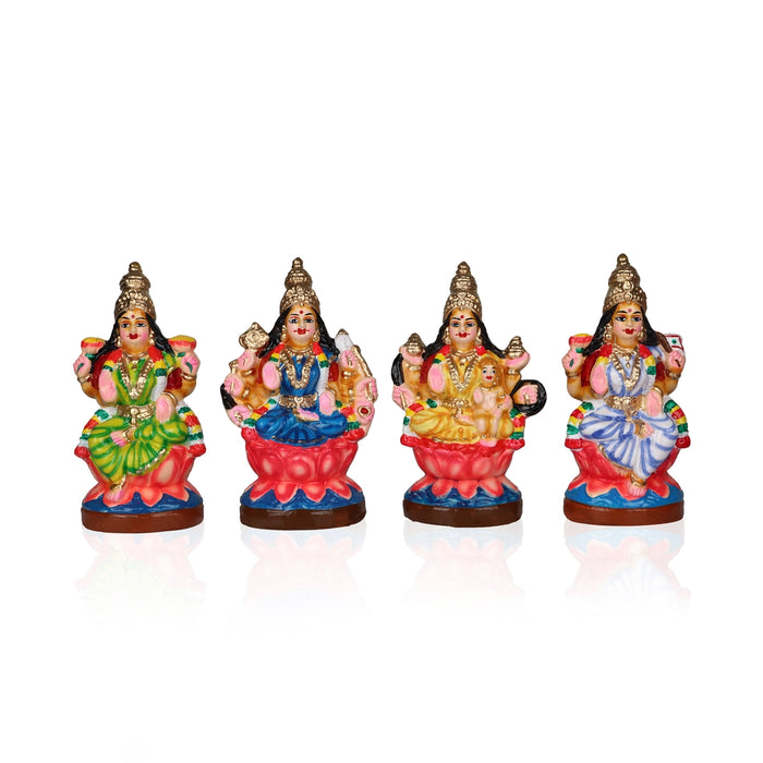 Ashtalakshmi Clay Golu Bommai Set - 7.5 x 3.5 Inches | Giri Golu Doll/ Navaratri Golu Bomma/Gombe/Bommai